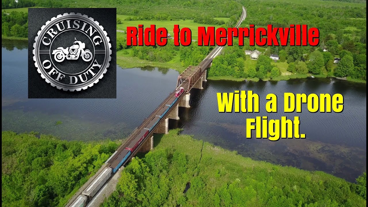 Motorcycle Ride to and Mavic Pro Drone Flight of Merrickville.