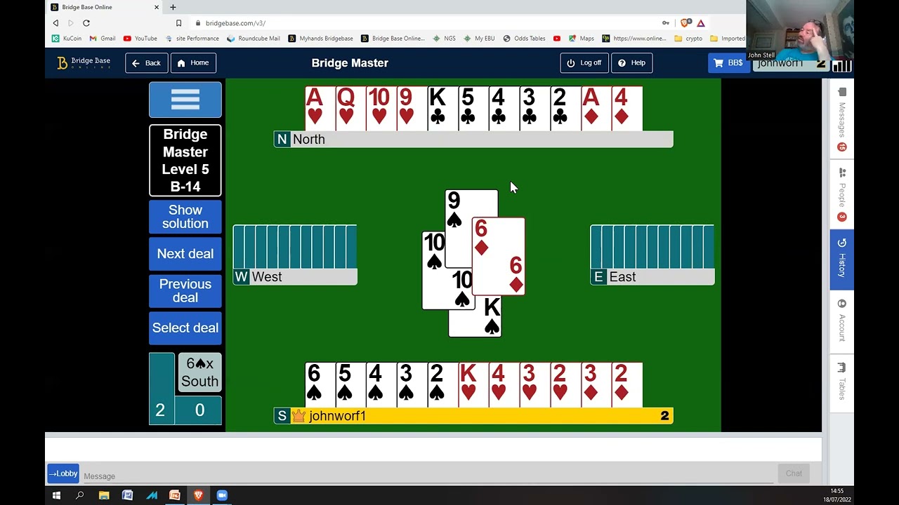 Trying the World Class hands on Bridgebase - Level 5 B14