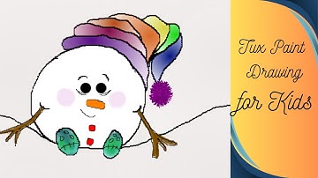 Cute Snowman Drawing | Easy Tux Paint Christmas Art for Kids