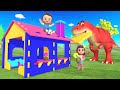 DIY Toy Set - Little Babies T Rex Dinosaurs Making Cartoon Puzzle House 3DCartoon Kids Educational