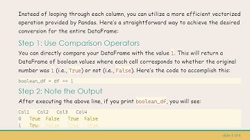 Transforming 1 and 2 in Pandas DataFrame to Boolean True and False