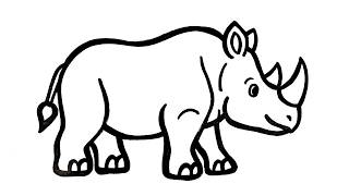 how draw rainbow rhino