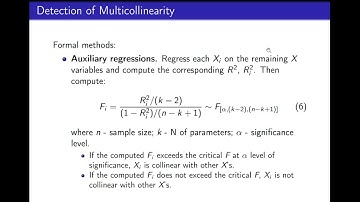 7.3. Detection of multicollinearity: informal
