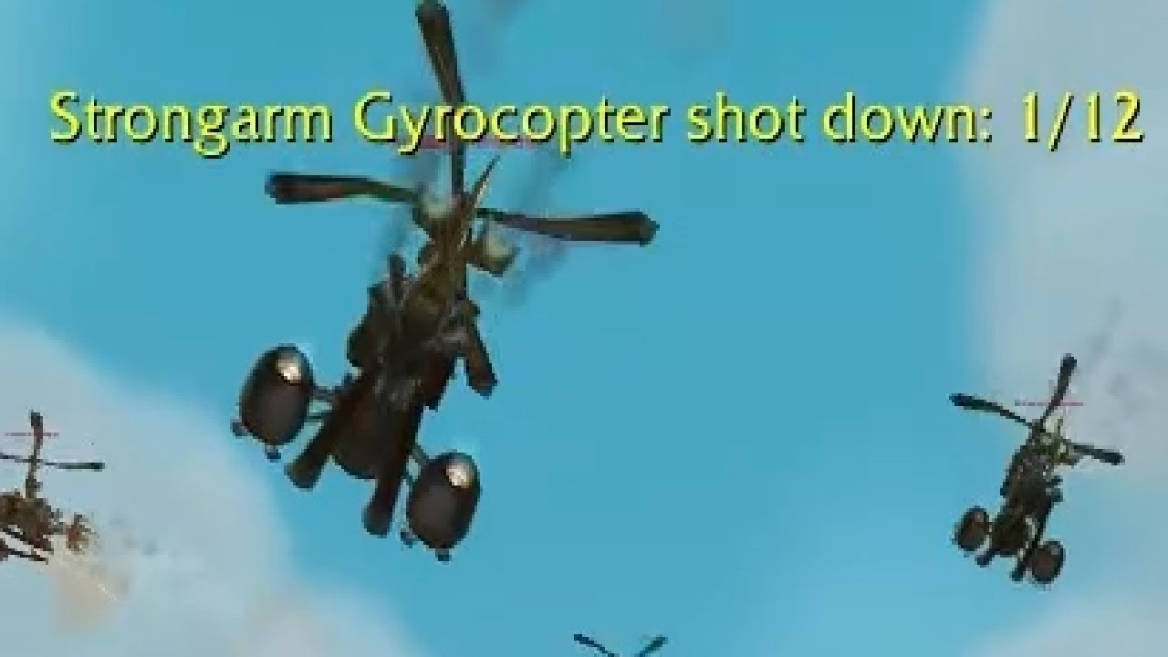 Как сбивать гирокоптеры Strongarm в задании Choppetunity в MoP Classic WoW