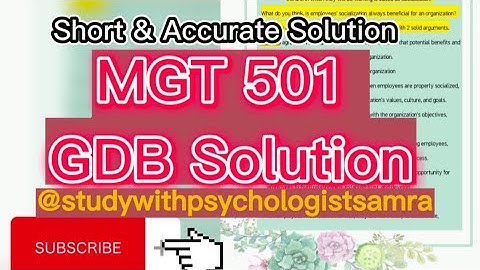 MGT 501 GDB Solution | Short & Accurate  Wording | LMS | VU@studywithpsychologistsamra