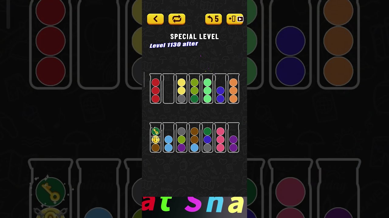 Ball Sort Puzzle Special Level after Level 1130 / Lock Ball