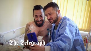 President Zelensky takes hospital selfie with injured Ukrainian serviceman in Odesa