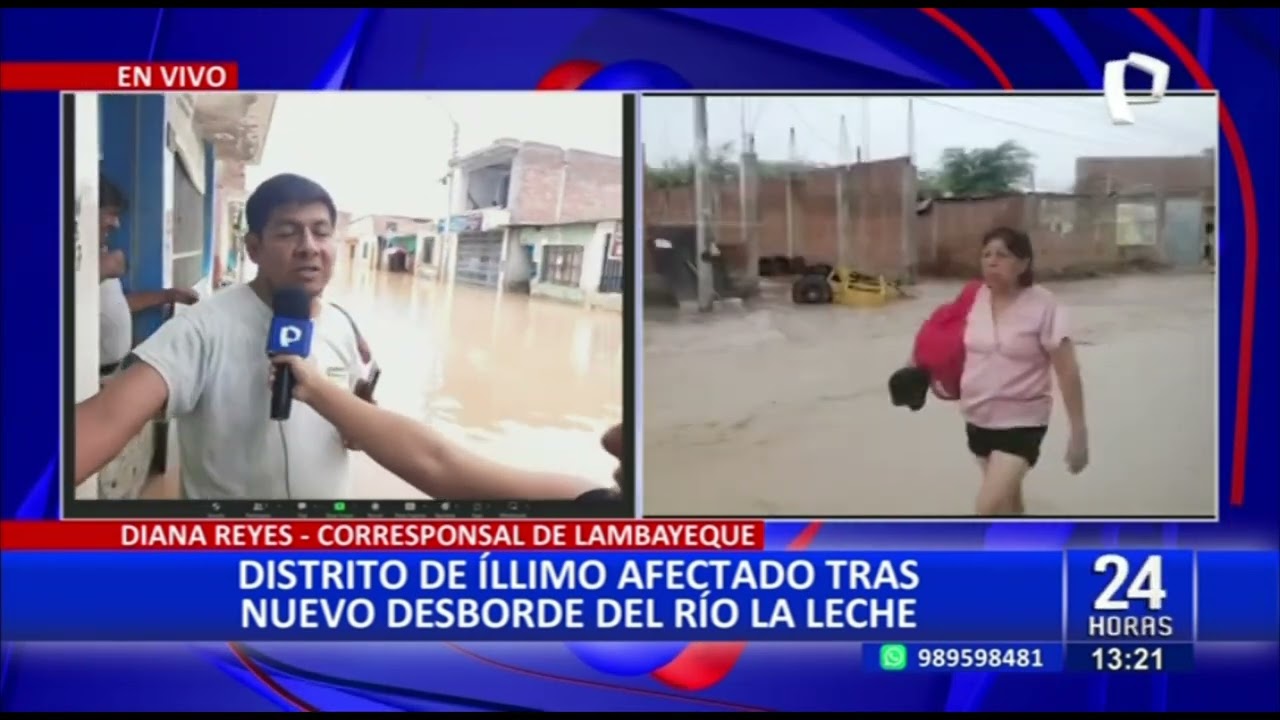 Ciclón Yaku en Lambayeque: distrito de Íllimo se inunda tras desborde del río La Leche
