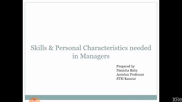 HS 300 POM part 8 Personal characteristics needed in managers