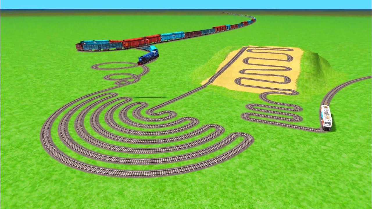 💖 TRAIN PASSING FROM ROUND CIRCLE BUMPY TRACKS ZIG ZAG TRACKS// train simulator 