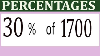 Percentages     30      Percentage(%)    of    1700
