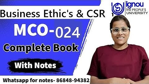 MCO 024 Business Ethic & CSR in Hindi.Mco-024 Complete Book and PYQ & Important question of MCO 021