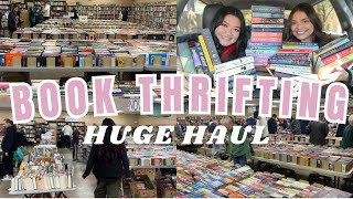 HUGE book haul  book thrifting 40+ books  book shopping vlog