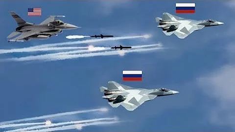13 Minutes ago! F-16C Fighter Jet Shoots Down Russian SU-57 Fighter Jet in Moscow Airspace!