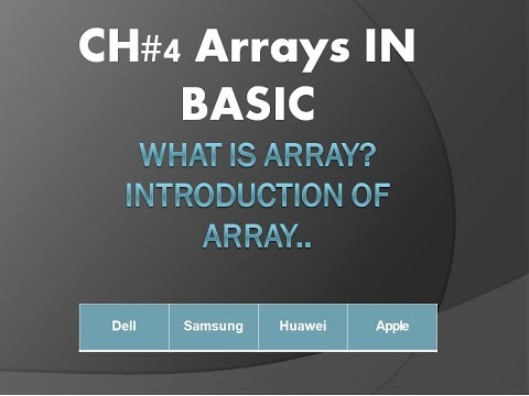 10th class ch# 4 Introduction of arrays | Arrays in BASIC