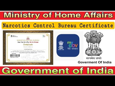Narcotics Control Bureau Certificate I Ministry of Home Affairs I Govt Certificate I No Drugs Pledge