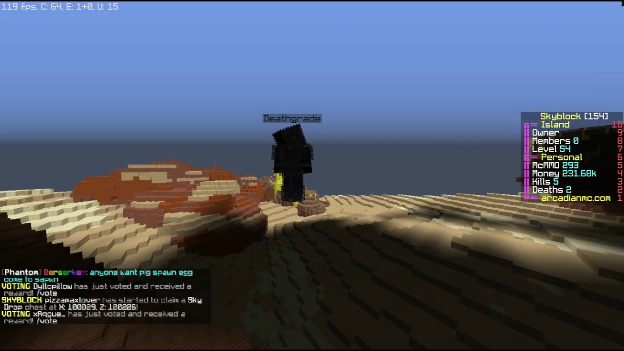 Deathgrade ArcadianMC Skyblock OG - Fly