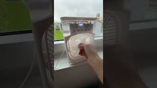 Mini Air Cooler Fan Portable Rechargeable Table Fan with Mist Spray, Water Tank, LED Light & Timer