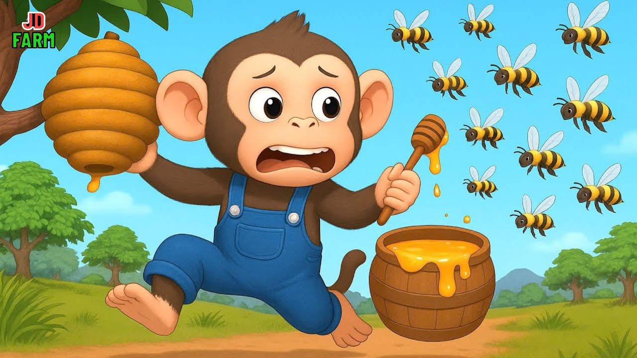 Incident​ of Bee Sting, Monkey Farmer Finds Way to Harvest Honey - Farm Work | Jd Farm