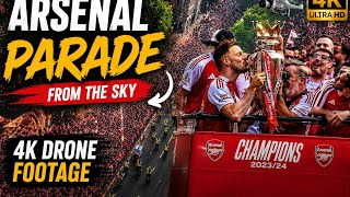 NORTH LONDON IS RED| 🏆 ARSENAL PARADE 4K DRONE FOOTAGE | Premier League Champions Parade 🏆 