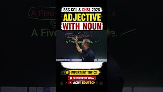 Adjective with Noun | SSC CGL & CHSL 2026 | English By Yashvir Sir