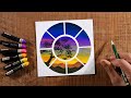 Masking Tape Trick Easy Peaceful Scenery / Drawing with Oil Pastels / Step by Step