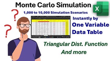 How to Run 1,000–10,000 Monte Carlo Simulation Scenarios in Excel Using One-Variable Data Table