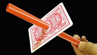 Straws Through Card  Best Magic Card Trick