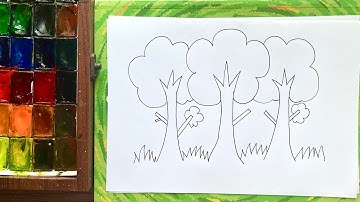 Cách vẽ cái Cây đơn giản cho bé | How to draw Trees | Simple for kids
