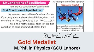 Conditions Of Equilibrium| Chapter 4 | 9th Physics | Punjab Textbook Board New Syllabus 2025