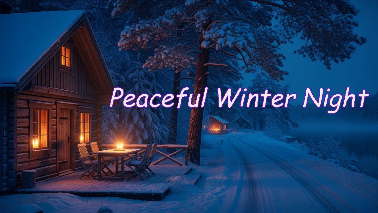 Peaceful Winter Night | Cabin Warmth in a Snowy Wilderness