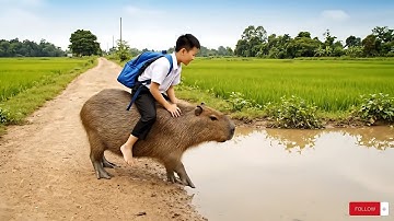 Capybara nay giỏi quá đón anh đi học về #capybara