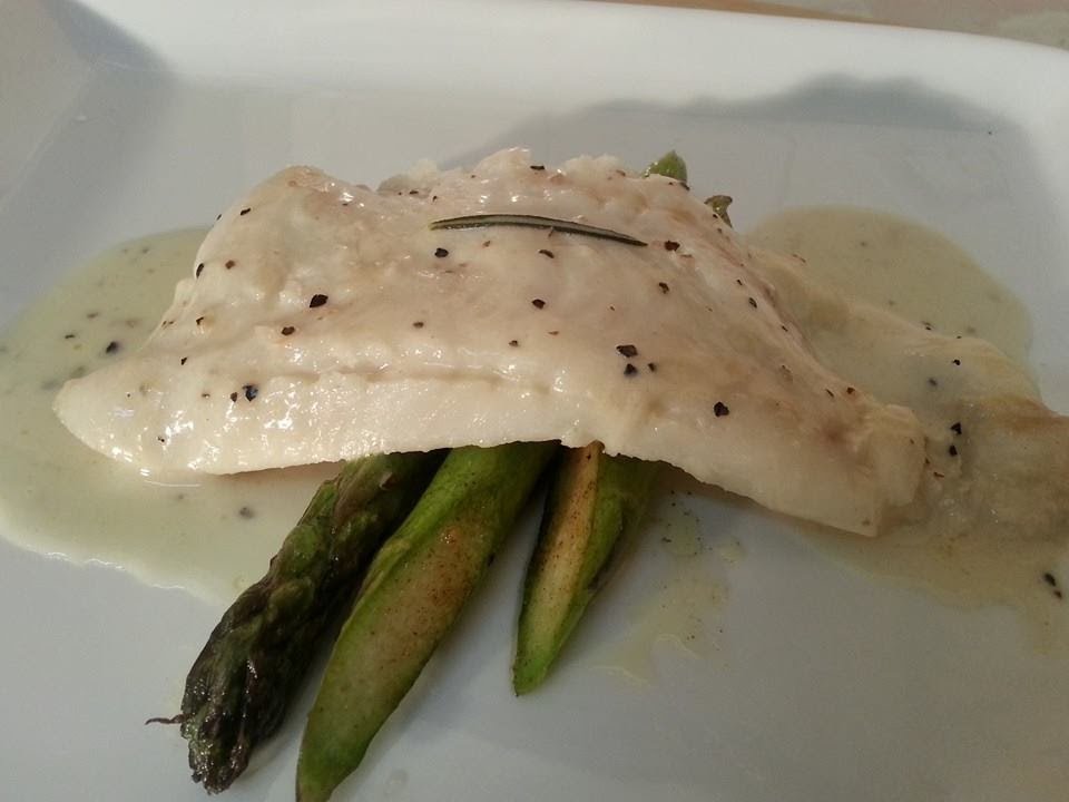 Coconut Fish Served With Asparagus & Ice Bury Lettuce | Recipes By Chef Ricardo | Chef Ricardo Cooking