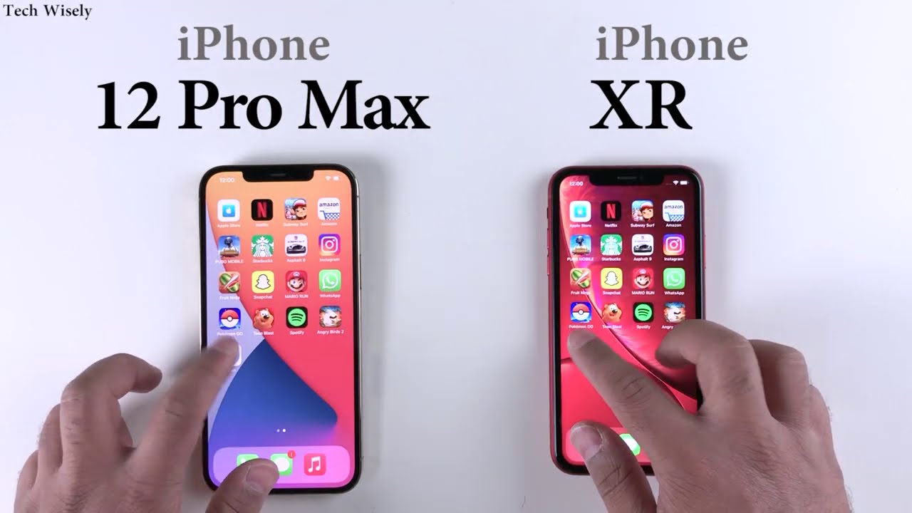 Iphone 12 Pro Max Vs Xr Speed Test Size Comparison Ram Management Youtube