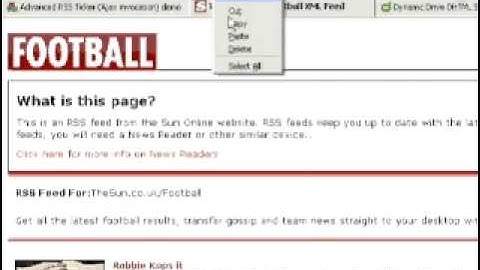 make a javascript popup window with RSS feeds