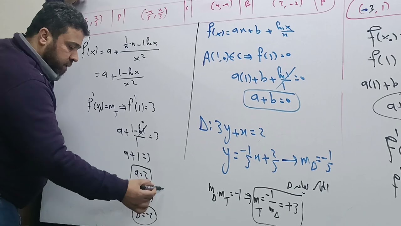 تعيين ثوابت تابع لوغارتمي