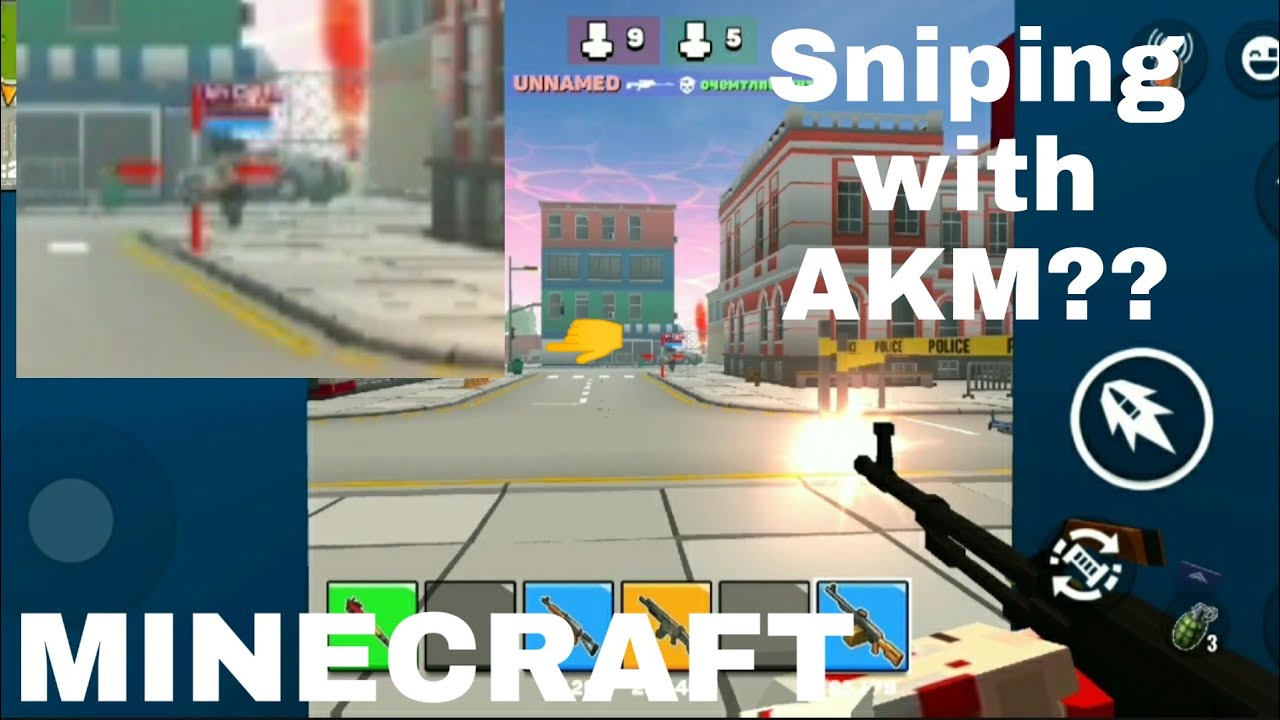 Sniping with AKM|| pubg in Minecraft|| Gaming Noob|| pixel unknown ...
