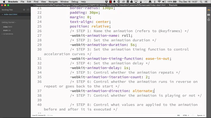 COMP2105 Module 5 - CSS Animations