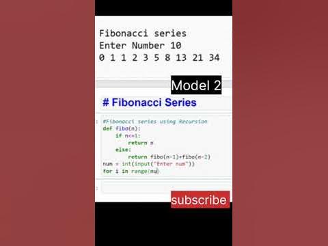 Fibonacci series using Recursion || Subscribe - YouTube
