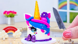 Wonderful Miniature Unicorn Cake Decorating  Awesome Tiny Colorful Cake And Dessert Recipe