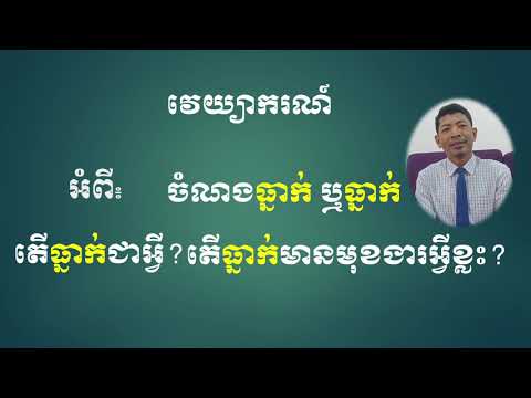 វេយ្យាករណ៍ សិក្សាលម្អិតអំពី ធ្នាក់ ឬចំណងធ្នាក់ ឬនិបាតសព្ទ