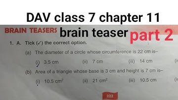 DAV class 7 chapter 11 brain teasers ।Class 7 maths chapter 11 brain teasers dav public school