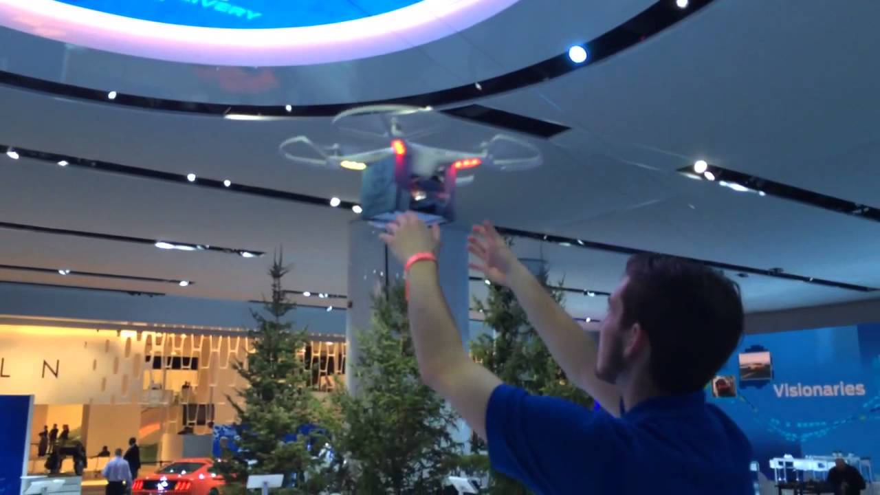 Ford drone at Detroit auto show 2015 - YouTube