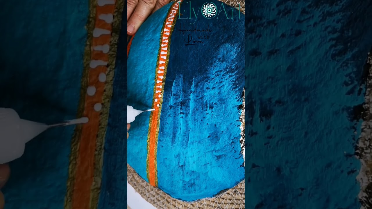 Pittura meditativa su sasso di fiume | 22 cm | Part 1
