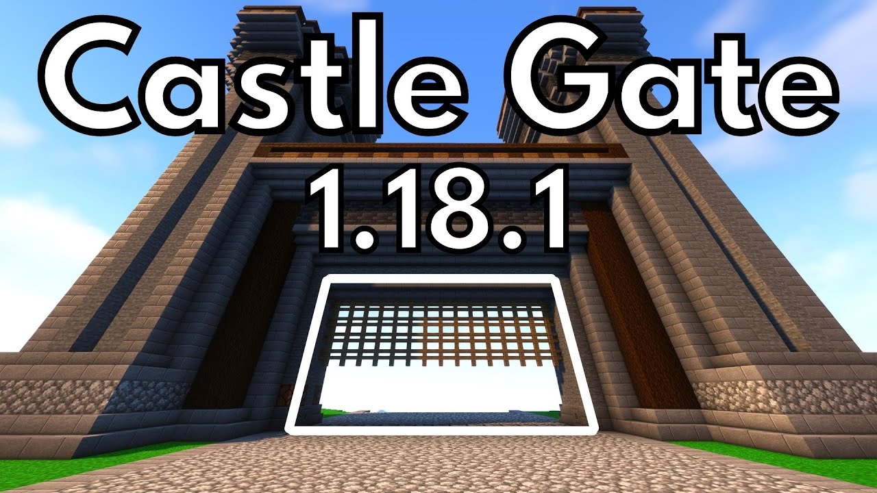 How To Build A Medieval Castle Gate In Minecraft Castle Gate Minecraft