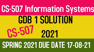 CS 507 GDB 1 Solution Spring 2021 || CS507 Spring 2021 || Best Entertainment & Information