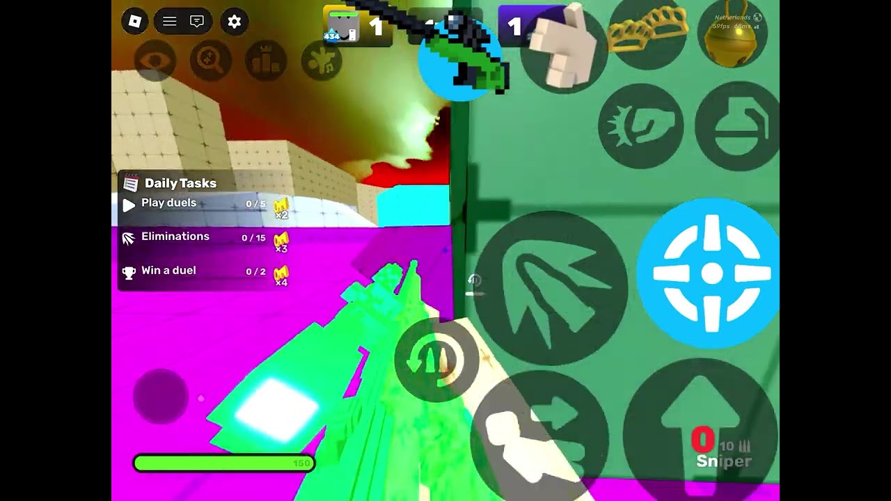 1v1ing My brother only sniper in Roblox rivals!!!