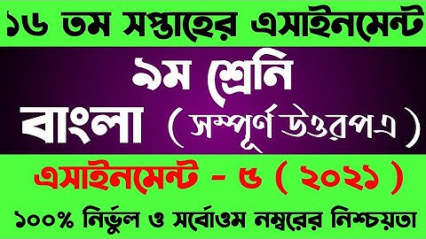 Class 9 Bangla Assignment 16th Week | Class 9 Assignment solution | Assignment Class 9 16th Week