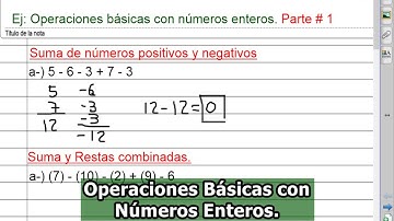 Operaciones Básicas con Números Enteros.