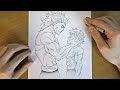 How to draw yujiro hanma vs baki  baki the grappler  epic anime drawing tutorial 